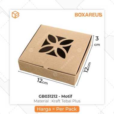 Box Dus Kotak Kemasan, Packaging Masker, Gift Cookies Kue | GB031212 Brown Motif