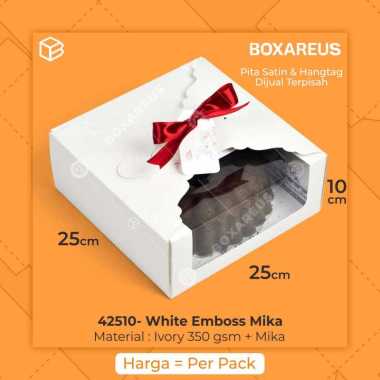 Box Mika Cake Box Packaging Kotak Kemasan Dus Kue | 42510 White Emboss