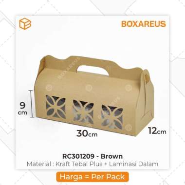 Dus Roti Bakar Packaging Roll Cake Box Bolu Gulung Kue Lapis| RC301209 Brown