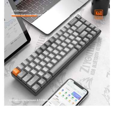 Ziyoulang K68 Wireless Bluetooth DUAL MODE Mechanical Keyboard Dark Grey