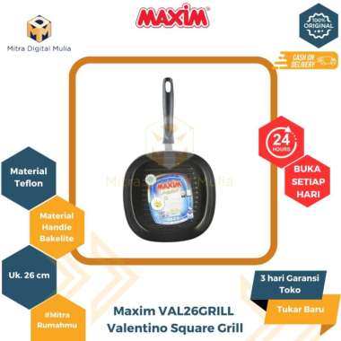 Maxim VAL26GRILL ? Valentino Square Grill Teflon 26 cm Maxim VAL26GRILL