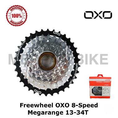 Freewheel 8 speed OXO Megarange 13-34T Drat Ulir Gear Belakang 8 speed