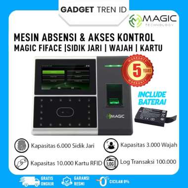 Mesin Absen Magic Fiface | Mesin Absensi Wajah | Fingerprint | Battery Bergaransi Magic Fiface