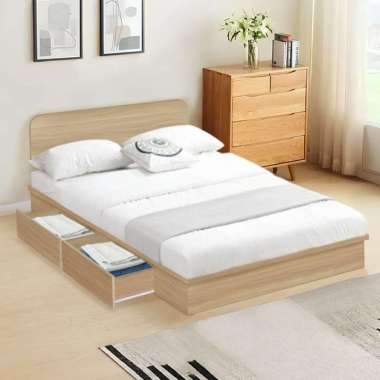 Ranjang Dipan Kayu Rangka Tempat Tidur Divan Modern Minimalis IOWA Snow Walnut DIVAN+HEADBOARD 160 C