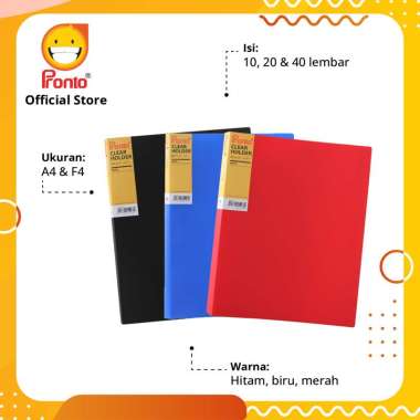 Pronto Map Clear Holder F4 - Hitam (isi 40 lembar) HITAM