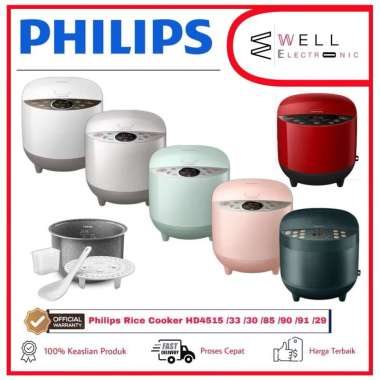 PHILIPS RICE COOKER DIGITAL HD4515/33 HD 4515 /30 /33 /85 /90 /91 - GARANSI 2 TAHUN RESMI SOFTBLOSSO
