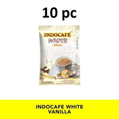 Indocafe White Coffee BROWN SUGAR, HAZELNUT, VANILLA 10pcs / Renceng Vanila +Bblwrp