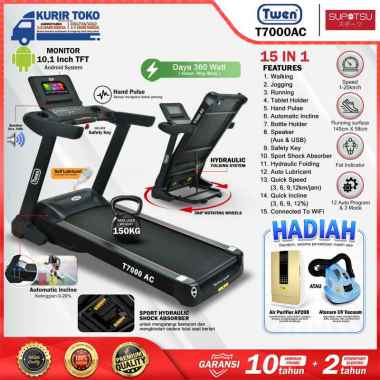 Twen Alat Fitness Treadmill Elektrik Multifunction [T7000AC] (JABODETABEK) T7000AC 2 Tahun