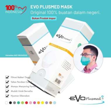 Masker EVO PLUSMED 3Ply 4D READY isi 25 pcs Hijau