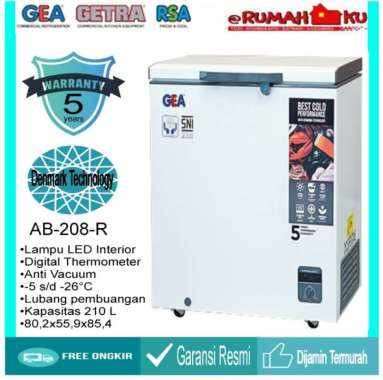 GEA freezer box ab-208 r / ab208r / ab 208 r chest freezer kapasitas 210L