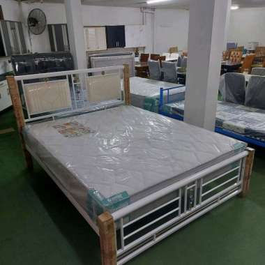SET Tempat Tidur Besi + GUHDO Springbed - Ranjang - Matras - Mattress - BONUS Bantal + Guling - FREE