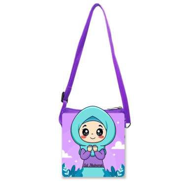 Sling 3D Lebaran Tas Selempang Anak Dompet Fitrah Angpao Idul Fitri Eid Al Fitr 216 Girl Ungu