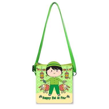 Sling 3D Lebaran Tas Selempang Anak Dompet Fitrah Angpao Idul Fitri Eid Al Fitr 211 Boy Bedug Hijau