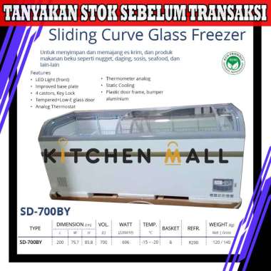 GEA SD 700BY SLIDING CURVE GLASS FREEZER / FREEZER BOX PINTU SLIDING