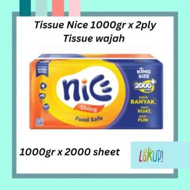 KEMASAN TERBARU TISSU FACIAL 1000GR NICE / TISSUE WAJAH 2PLY NICE / 1000GR NICE TISSUE WAJAH