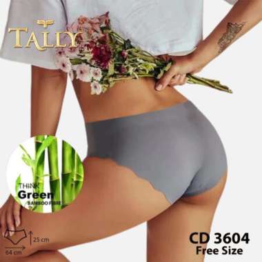 TALLY Celana Dalam Wanita Bahan Katun Bambu Polos Basic Anti Jiplak CD 3604 XL XL