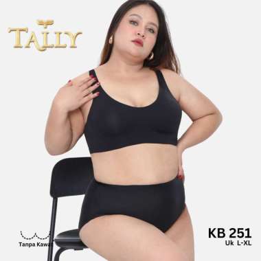 TALLY Bra / Bralette Tanpa Kawat Busa Tipis Bahan Seamless Cup B/C Bra Kemben KB 251 Abu XL