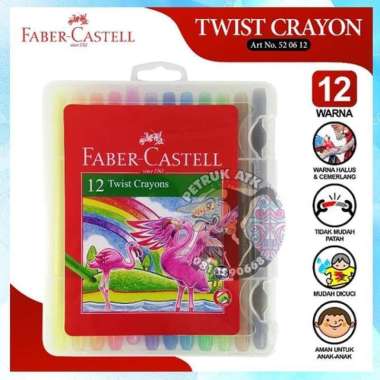 [SET] CRAYON PUTAR / TWIST CRAYON FABER CASTELL 12 WARNA