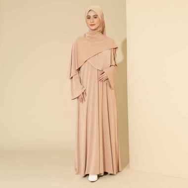 Lozy Hijab - Sadiqa Abaya Set (Gamis Umrah Haji Abaya Jersey Set Kerudung) Soft Beige