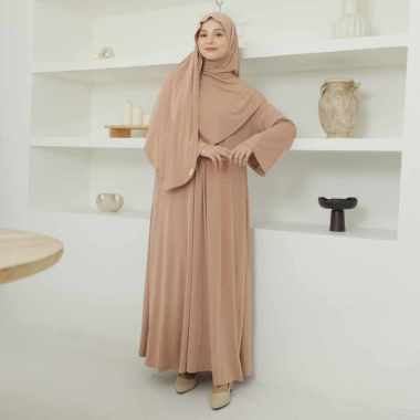Lozy Hijab - Sadiqa Abaya Set (Gamis Umrah Haji Abaya Jersey Set Kerudung) Milo