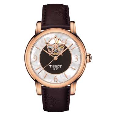 Jam Tangan Wanita Tissot Lady Heart Powematic 80 35mm T-Lady T050.207.37.117.04 Dual Tone Dial Brown