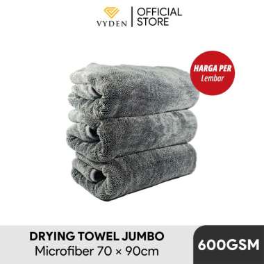Lap Pengering Cuci Mobil VYDEN Drying Towel Twisted Loop Premium Korean Microfiber 600GSM Water Magn