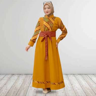 SERUNI GAMIS KOMBINASI BATIK DENGAN POLOS XXL
