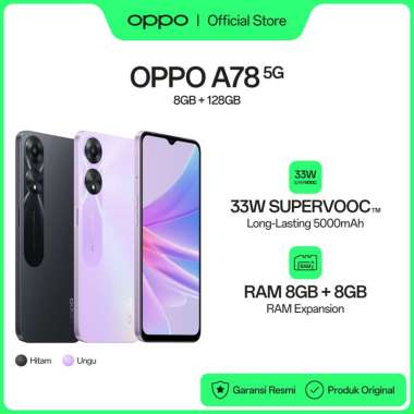 OPPO A78 5G 8GB/128GB [33W SUPERVOOC+5000mAh Battery, RAM 8GB+8GB, OPPO Glow Design, NFC Support] Bl