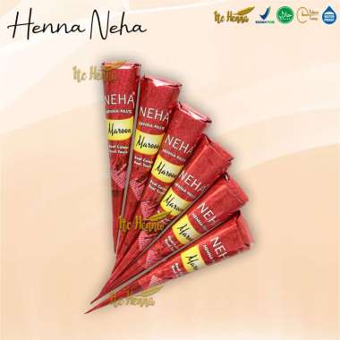 Neha Henna Cone 1/2 Box isi 6pcs Maroon