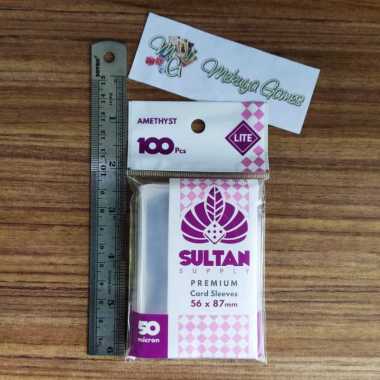 Sultan Lite Penny 100 Sleeves Amethyst Amber Sapphire Onyx Citrine Jade KPOP MTG Pokemon Kartu Plast