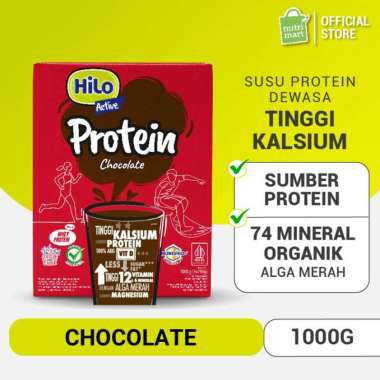 HiLo Active Chocolate 1000g - Susu Tinggi Kalsium Rendah Lemak dengan Alga Merah