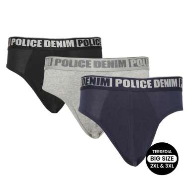 POLICE Celana Dalam Cotton Spandex Premium Pria - Tersedia Big Size XXXL