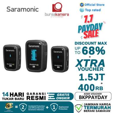 BKP Saramonic Blink 500 ProX Q2 2.4GHz Dual-Channel Wireless Microphone Original RESMI