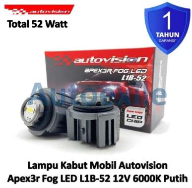 Autovision Apex3r Fog LED L1B-52 12V 6000K Putih Super Bright Chip Lampu Kabut Mobil Upgrade XLS ELF