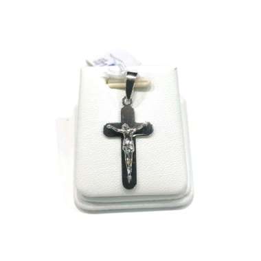 Liontin Salib Yesus Emas Putih 75%