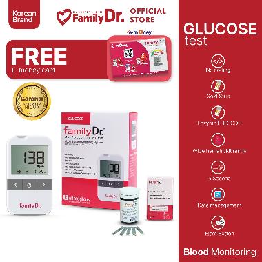 FamilyDr Alat Cek Gula Darah | Alat Tes Gula Darah + Strip Test isi 25