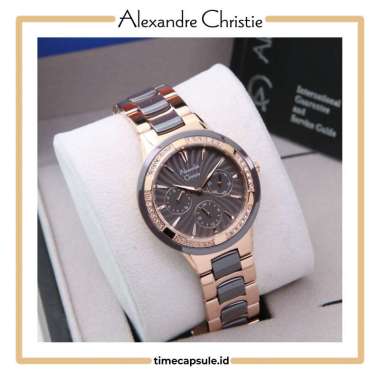 Jam Tangan Wanita ALEXANDRE CHRISTIE Original AC 2299 BF Garansi Resmi 1 Tahun ROSEGOLD GRAY
