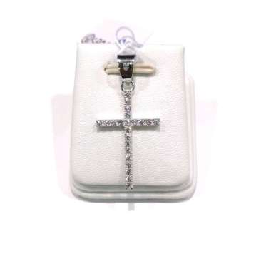 Liontin Salib Emas Putih 750
