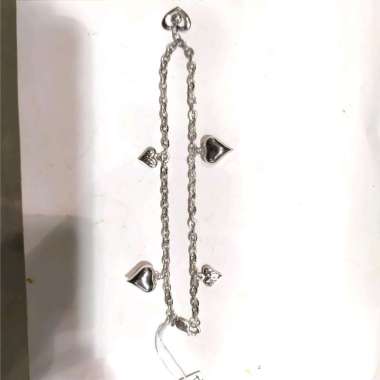 Gelang Kaki Love Hati Emas Putih 750