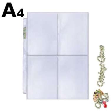 Ultra Pro 4-Pocket A4 Platinum Page 3.5x5.25" 88x133mm 3R PC Sleeve for Toploader PSA Graded Slab