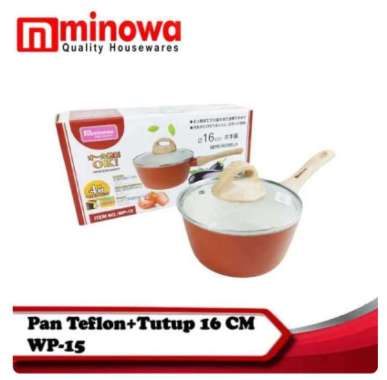 Minowa Panci / Teflon / Pan Teflon Marble + Tutup 16 cm Anti Lengket