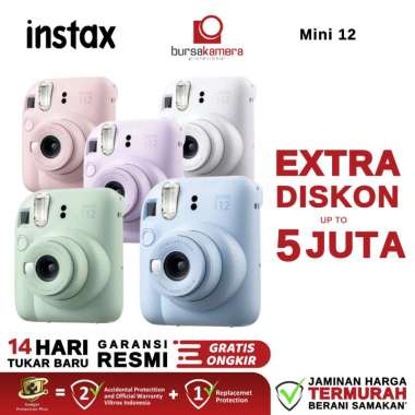 BKP FUJIFILM INSTAX MINI 12 Instant Film Camera Original RESMI BLOSSOM PINK