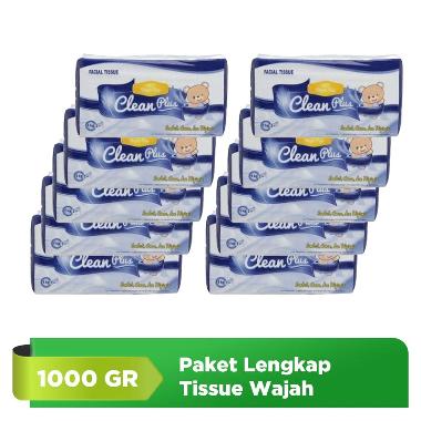 Clean Plus Facial Tissue 1000 g [10 Pcs]