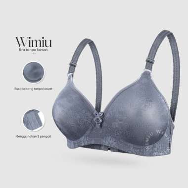 Wimiu BH Bra Wanita BH Tanpa Kawat Busa Sedang Motif Bunga Timbul 100127 Maroon 42