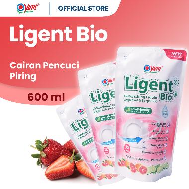Yuri Ligent Sabun Cuci Piring Grapefruit & Bergamot [600 mL] isi 3 Pcs