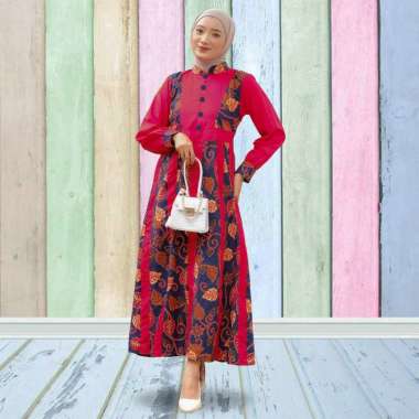 MAYA GAMIS BATIK KOMBINASI WARNA CERAH XL merah