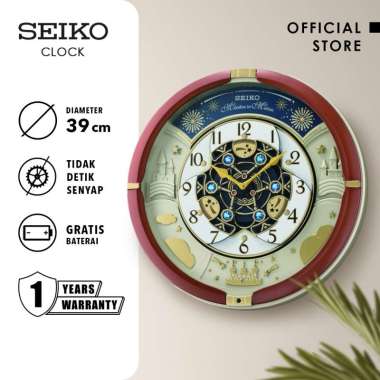 Jam Dinding Seiko QXM378B 39cm Marble Pattern Melodies in Motion Ori