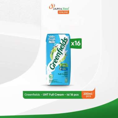 Greenfields Susu UHT Full Cream 200 ml - isi 16 pcs -100% Fresh Milk dari Greenfields Farm