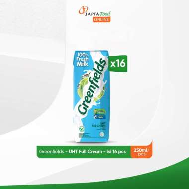 Greenfields Susu UHT Full Cream 250 ml - isi 16 pcs -100% Fresh Milk dari Greenfields Farm