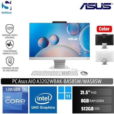 PC Asus AIO A3202WBAK BA585W WA585W Desktop PC [Core i5 1235U/8GB/512GB SSD/21.5" FHD/Win 11 Home] W